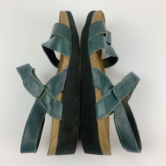 NAOT Kayla Navy Blue Leather Ankle Heel Strap Sandals 41 L10 - Picture 10 of 11